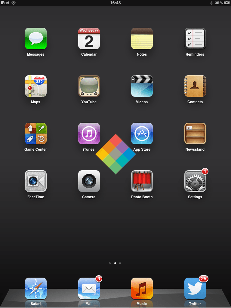 Второй домашний экран iPad 2 на iOS 5