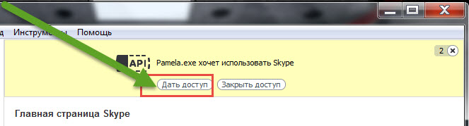După instalare, Skype va cere accesul la utilizarea programului - permiteți